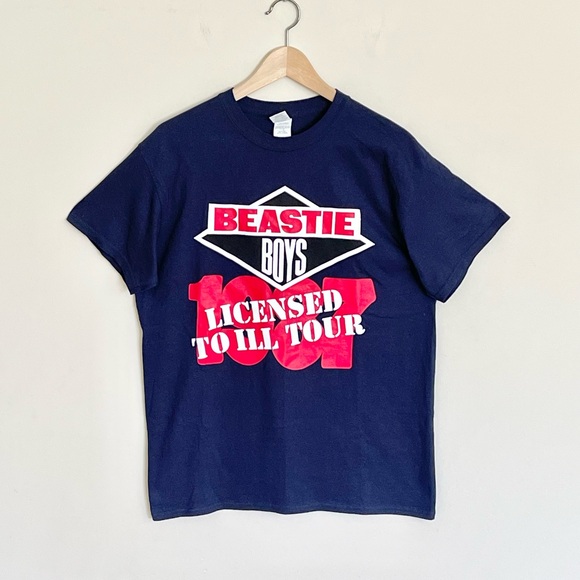NEW Beastie Boys Licensed To Ill ‘87 Tour Retro Navy T Shirt Adult size Medium - Picture 2 of 9